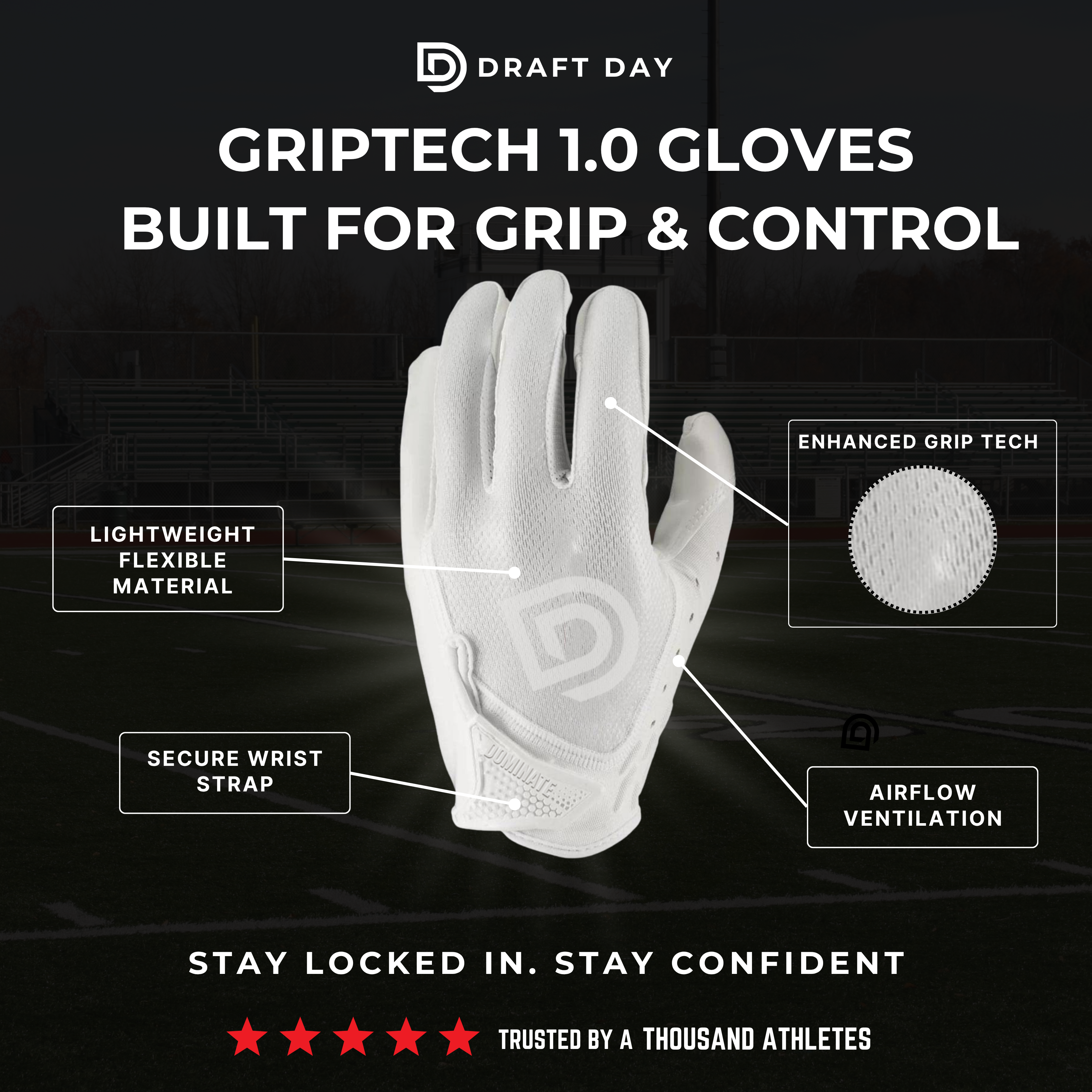 Adult GripTech Pro 1.0 Gloves (Pair)