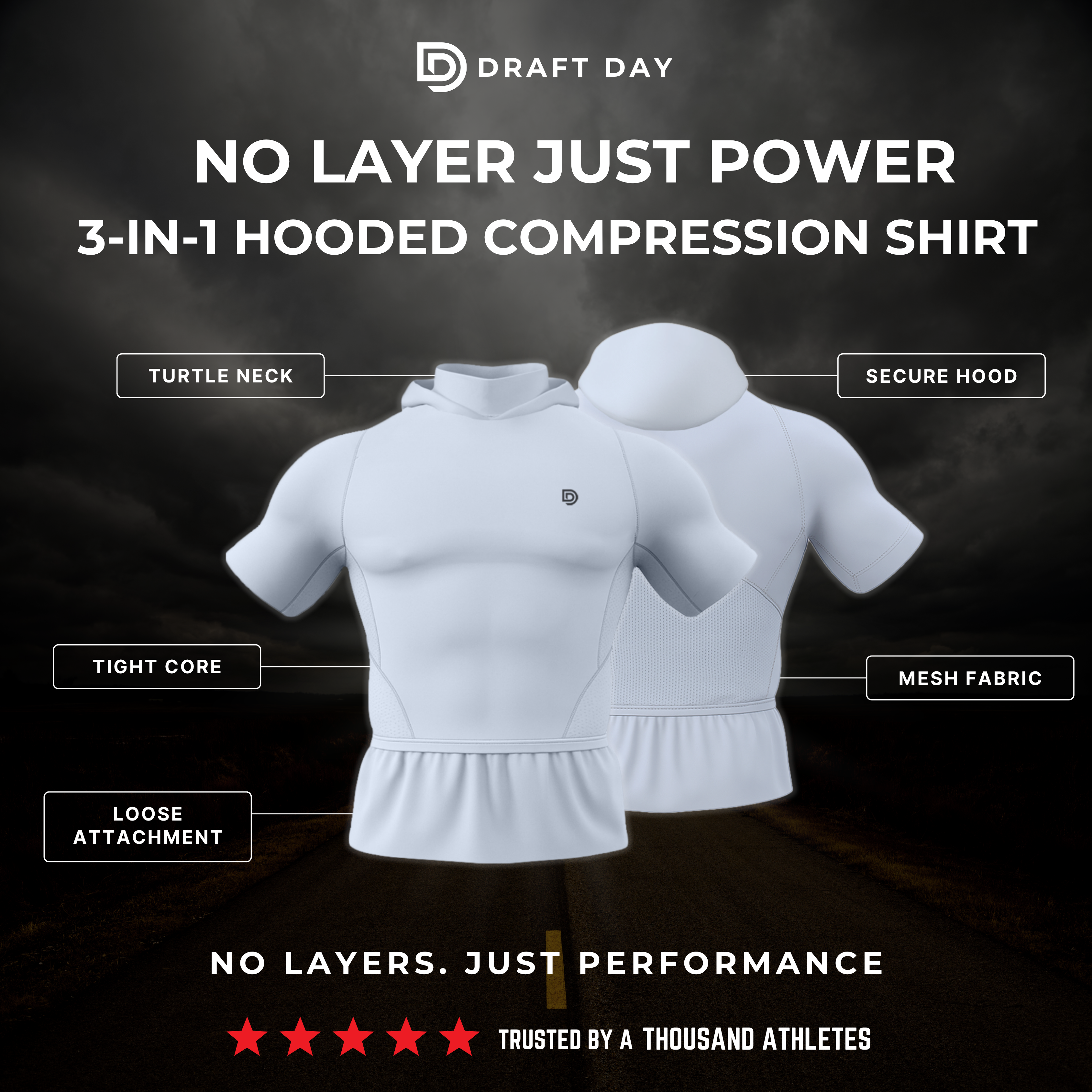 Adult Compression Pro Short Sleeve Hooded Shirt