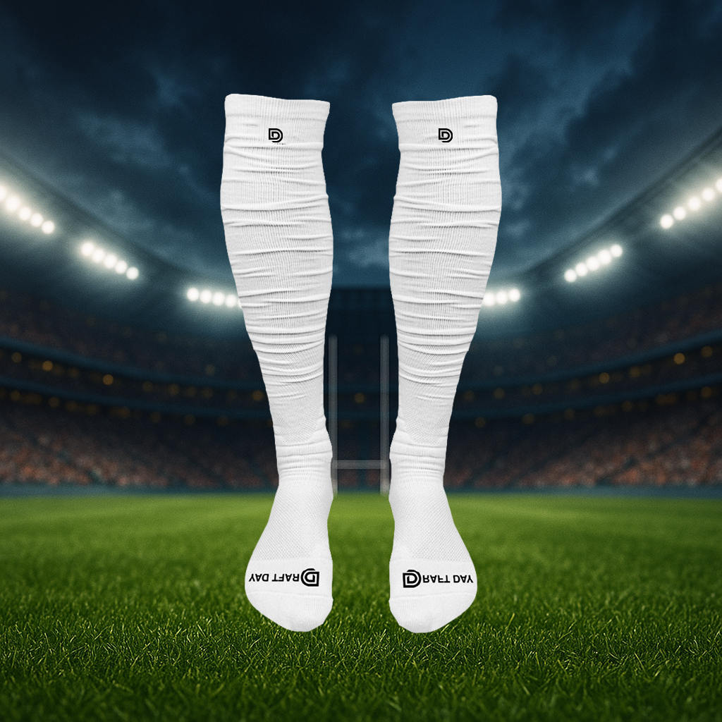 white Scrunch Pro Football Socks