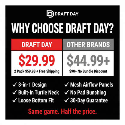 3-in-1 Football Turtleneck Compression Shirt - Sleeveless